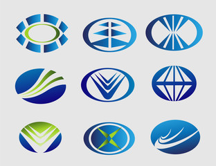 Elipse logo oval symbol set