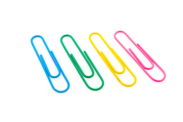 Paper clip isolated on white background