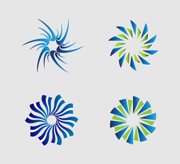 Fototapeta na wymiar Spiral circular logo element set