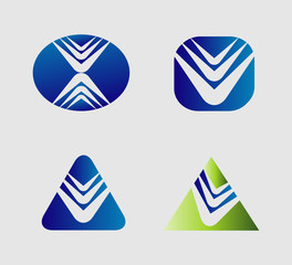 Various colorful abstract icons logo isolated 