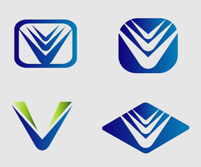 V logo set