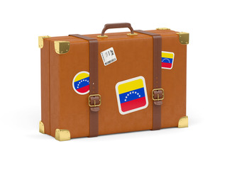 Suitcase with flag of venezuela