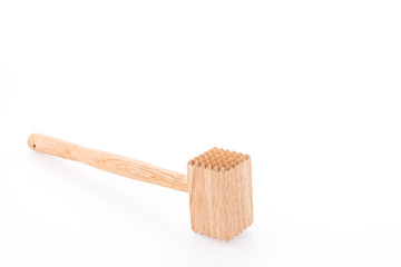 Meat wood hammer isolated on white background
