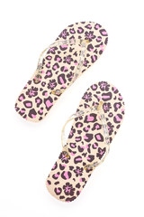 Flip flop fashion plastic shoes isolated on white background