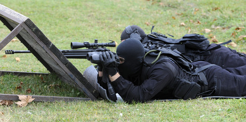 Special force police sniper team