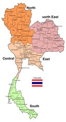Thailand Map 4 Regions