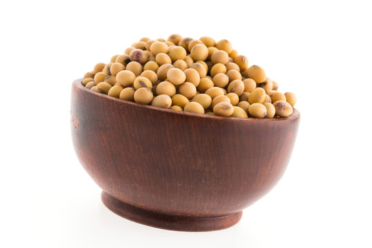 soy beans bowl isolated