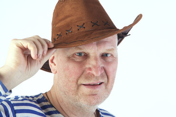 portrait of a man in a striped vest