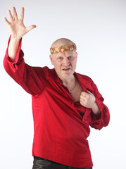 Fototapeta premium Portrait of an adult man in a red shirt