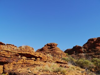 Fototapeta na wymiar The red mountains of the Watarrka national park in Australia
