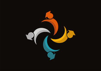 Graduate in teamwork logo vector