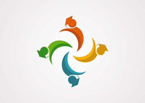 Graduate in teamwork logo vector