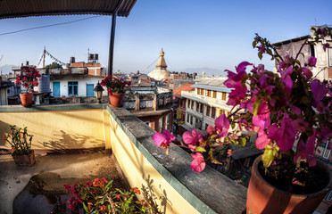 Bodhnath stupa from the roof