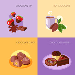 Chocolate icons flat