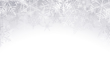 Christmas background with crystallic snowflakes.