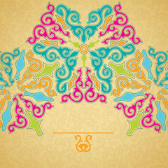 Golden background, color ornament.