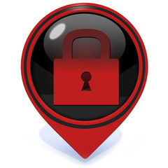 protect pointer icon on white background