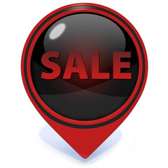 sale pointer icon on white background