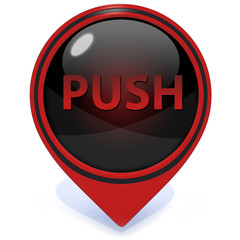 push pointer icon on white background