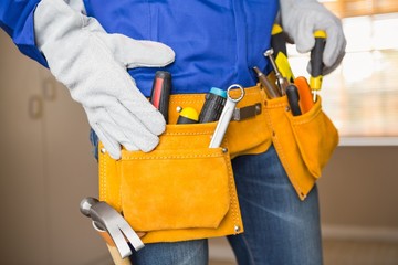 Close up of handyman in tool belt