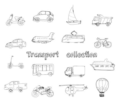 Transport doodle set