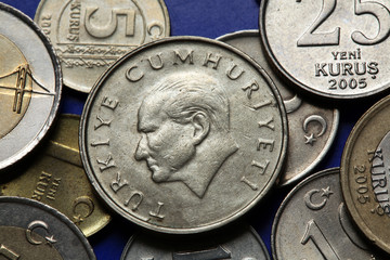 Coins of Turkey. Mustafa Kemal Ataturk