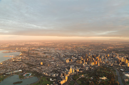 Aerial view of Melbourne