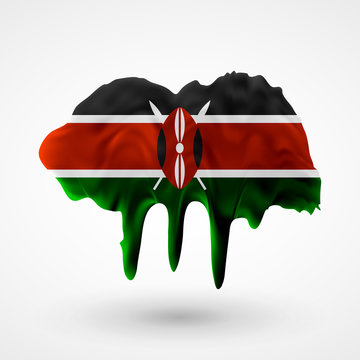 Flag of Kenya painted colors