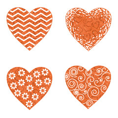 Valentine heart with patterns, set