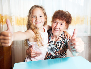 Elderly woman with great-grandchild
