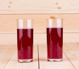 Glasses of pomegranate juice