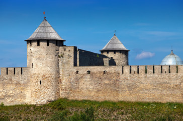 Fototapeta na wymiar Ivangorod fortress at the border of Russia and Estonia