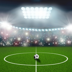 soccer field center and ball