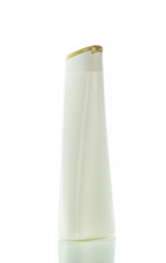 Shampoo, gel or lotion white plastic bottle