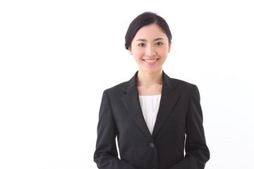 Asian businesswoman on white background
