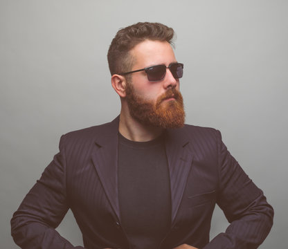 Stylish bearded man