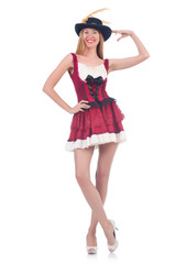 Woman pirate isolated on the white background