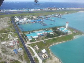 Malediven Male, Luftaufnahme des Hafens der Wasserflugzeuge