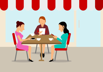 Women were gathered but busy with each other smart phone