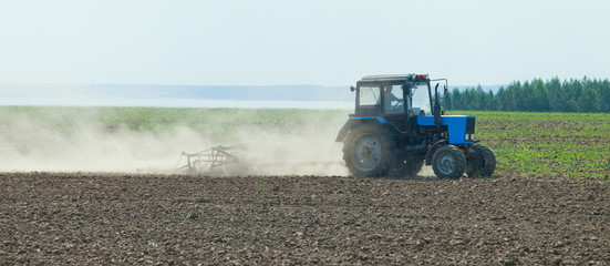 tractor in a field