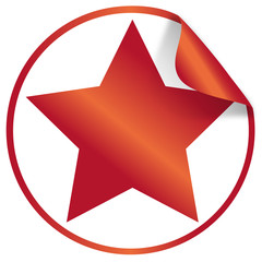button / aufkleber rot stern