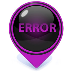 error pointer icon on white background
