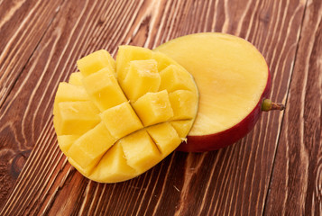 Mango fruit on wood