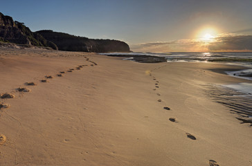 Turrimetta Beach sunrise with sundog halo