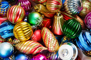 Christmas decorations in festive holiday concept