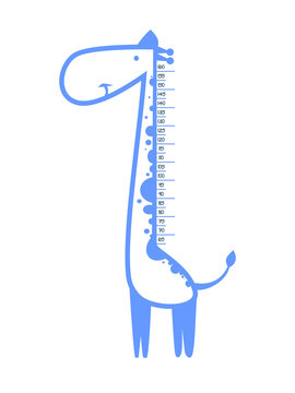 Baby height measure with funny giraffe (scale 1:4)
