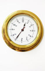 Clock, classic gold rimmed wall clock