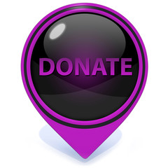 Donate pointer icon on white background