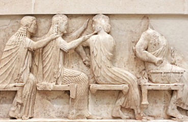 Ancient Greek Temple Frieze detail, Delhpi, Greece