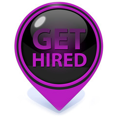 Get hired pointer icon on white background